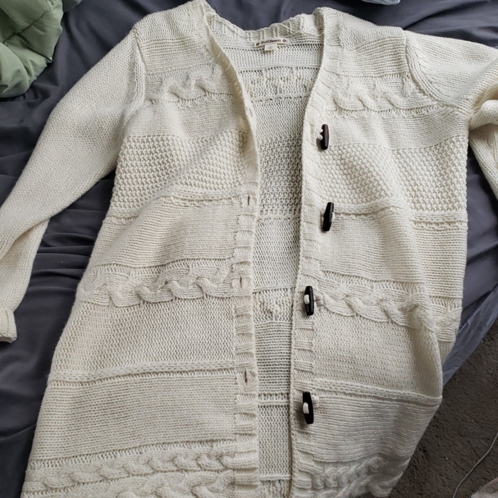 RuffHewn Cream Colored Long Sweater